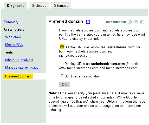 Google Sitemaps Preferred Domain