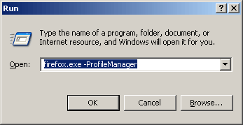 Run the FireFox Profile Manager